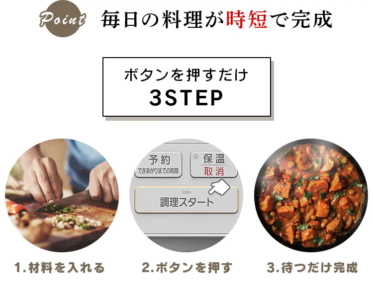 アイリスオーヤマ　PC-MA2　3ステップ調理